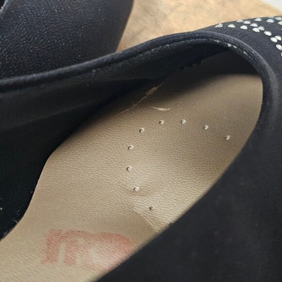 Vintage Selby Black Pumps Rhinestones Dress Kitten Heels 90s Comfort Flex Size 8 - Picture 8 of 8